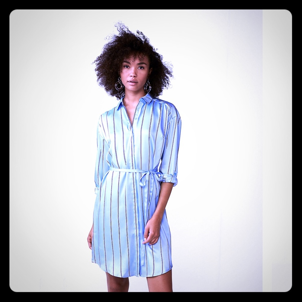 Silk stripped dress from Express
